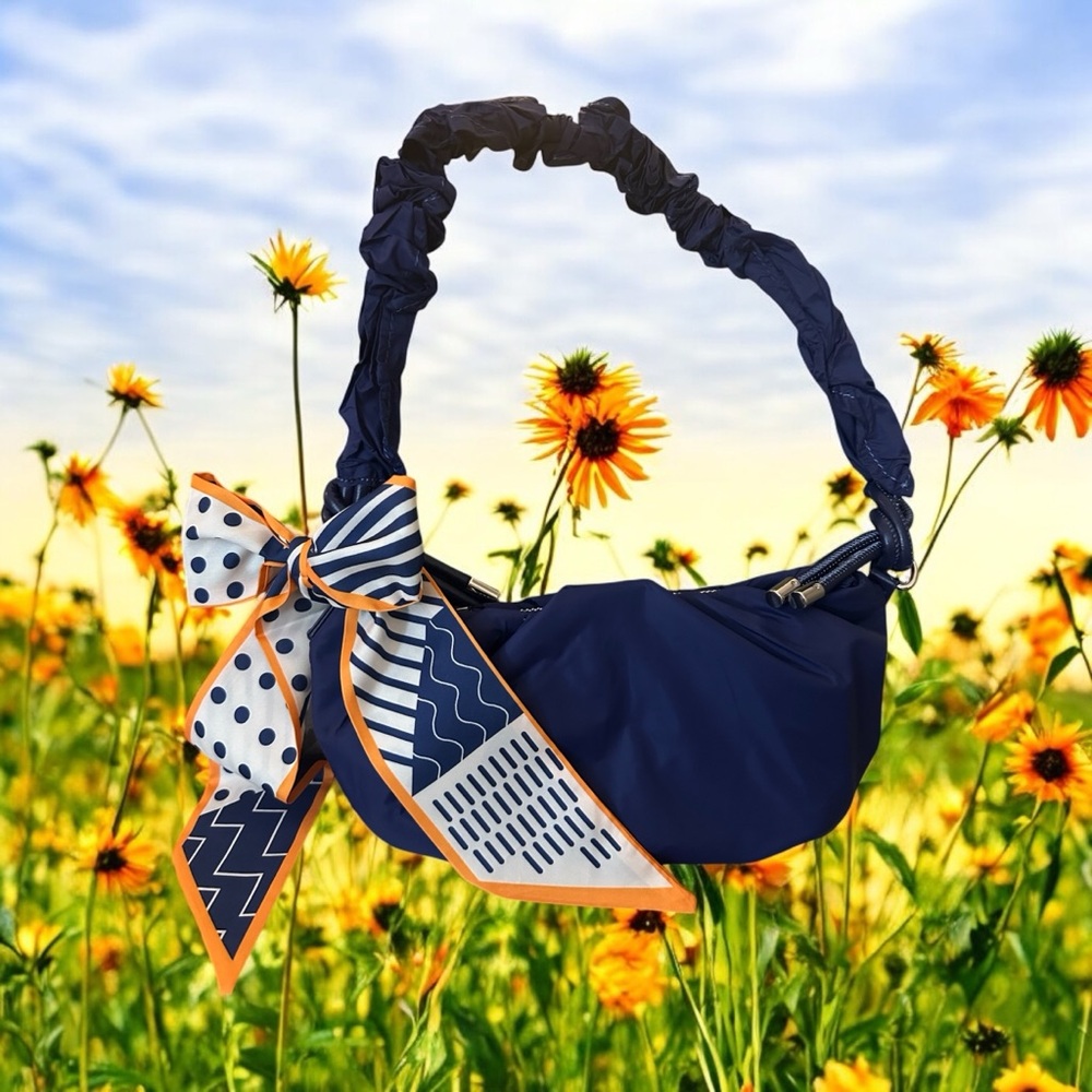 Stylish Forever 21  Navy Shoulder Bag  with Ruffled Shoulder‎ Strap